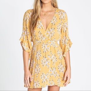 Billabong Yellow Floral Cover Up Dress Size S